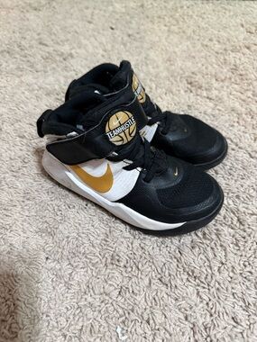Nike Kids' Black, White & Gold High-Top Sneakers